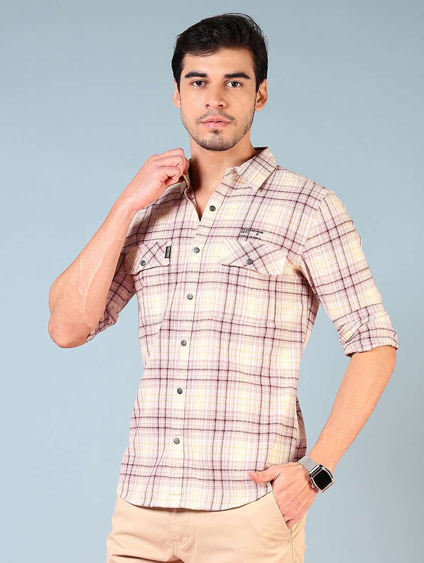 men checkered long sleeve regular fit casual shirt - 21871827 -  Standard Image - 2