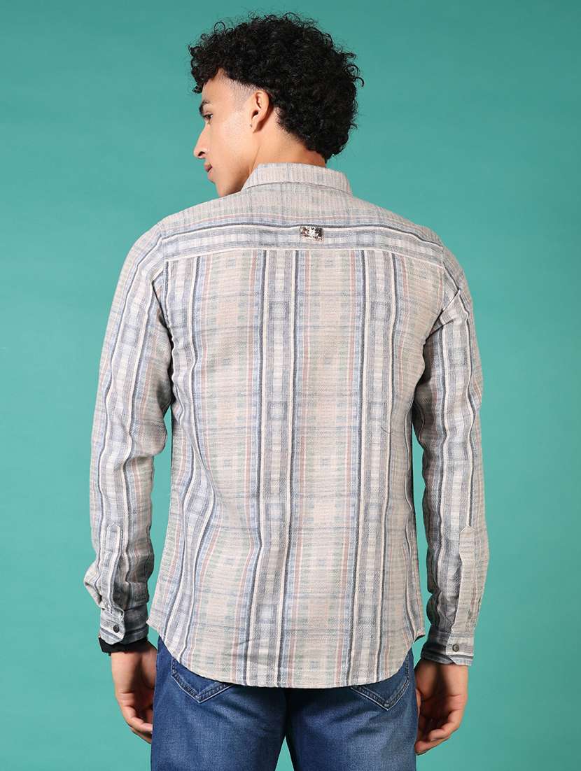 men striped long sleeve regualr fit casual shirt - 21871842 -  Standard Image - 2