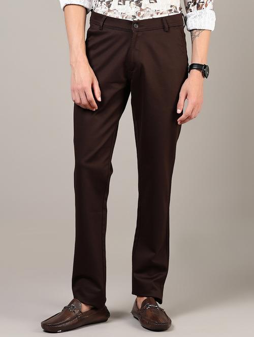 men solid md rise flat front casual chinos  - 21871850 -  Standard Image - 0
