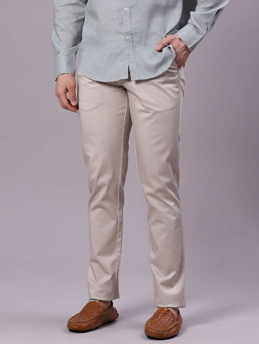 men solid mid rise casual chinos - 21871857 -  Standard Image - 2