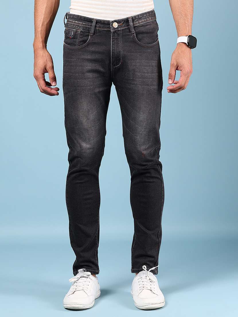 men solid mid rise skinny fit jean