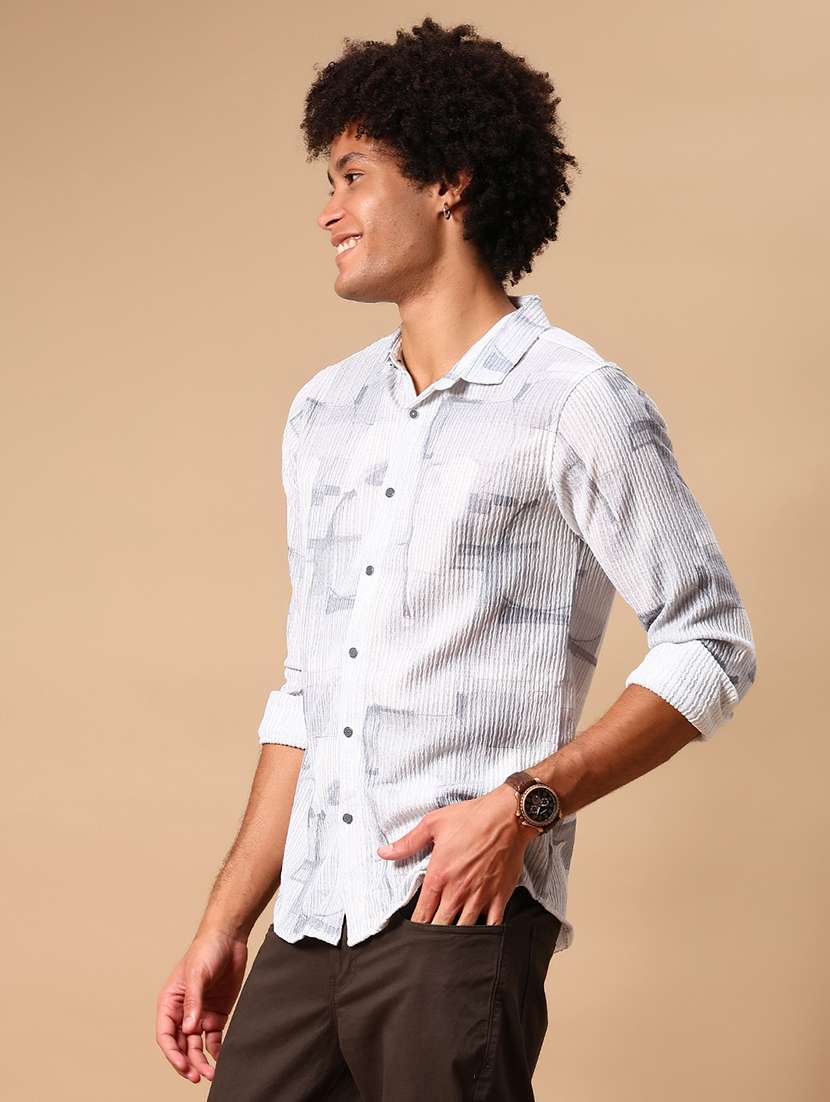 men printed long sleeve regular fit casual shirt - 21872257 -  Standard Image - 2
