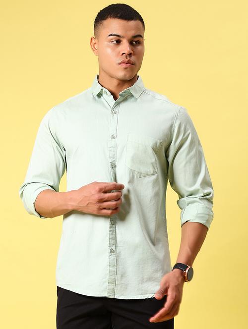 men solid collared long sleeve shirt - 21872355 - Standard Image - 0