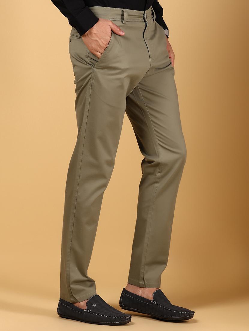 men solid md rise flat front casual chinos - 21872424 - Standard Image - 2