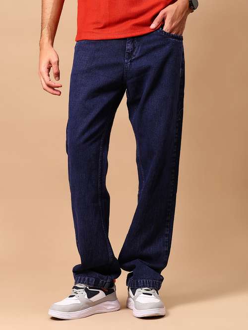 men solid mid rise baggy jeans - 21872442 -  Standard Image - 0
