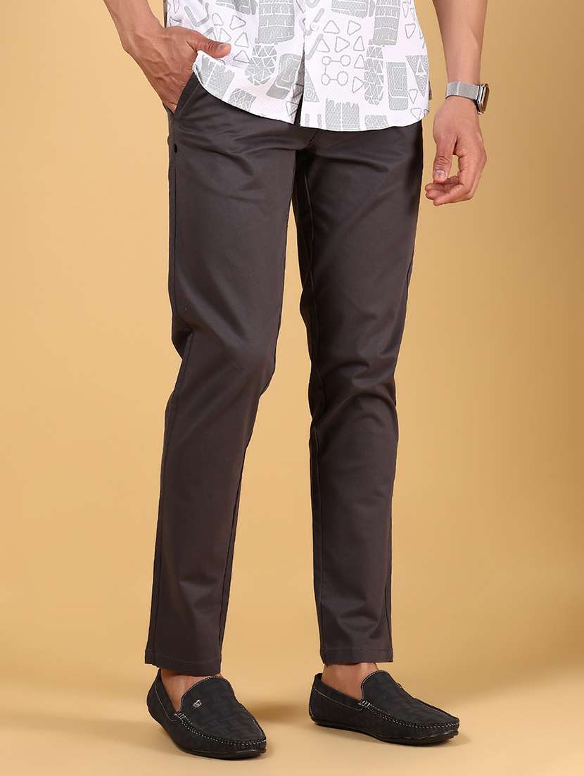 men solid md rise casual chinos  - 21872460 -  Standard Image - 2