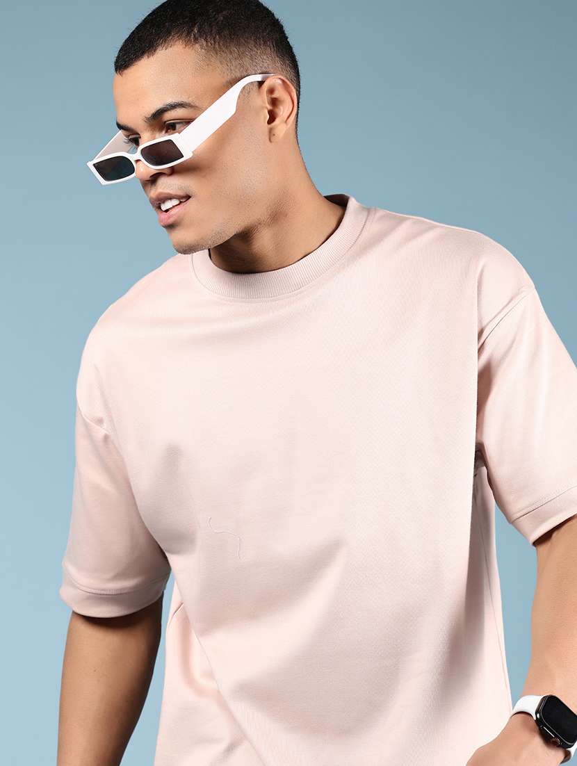 men solid short sleeve oversized t-shirt