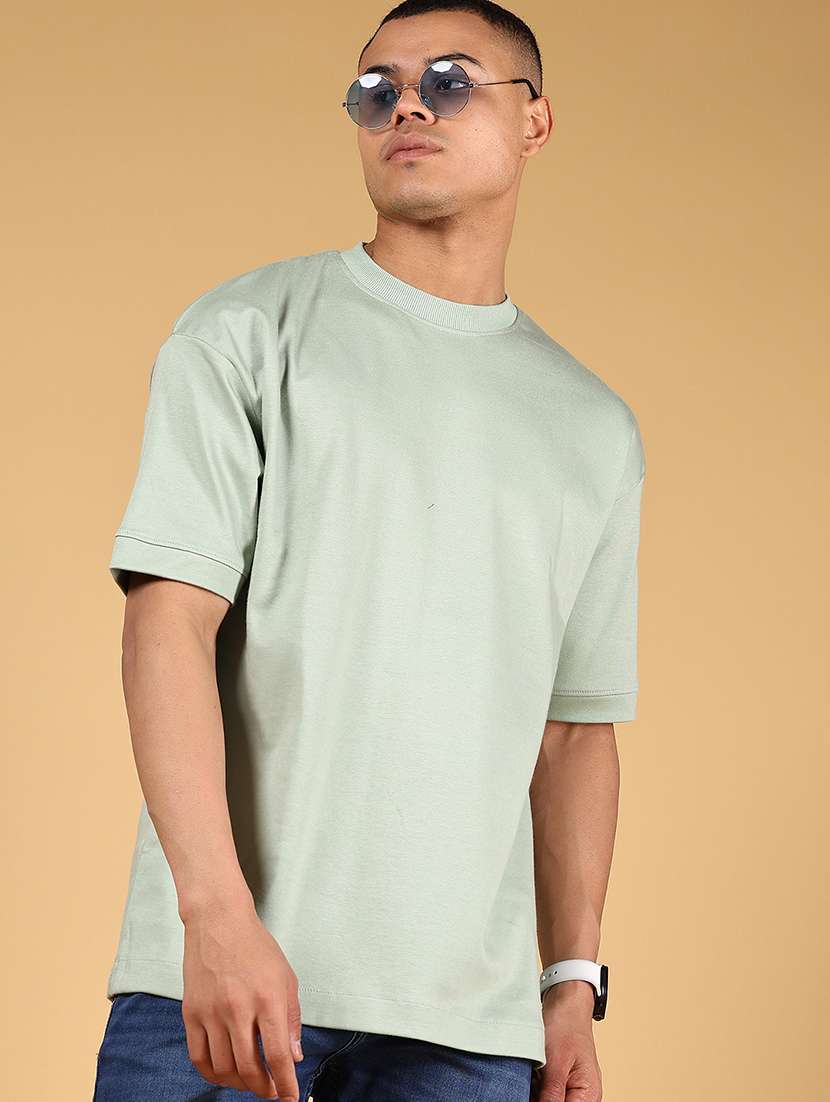 men solid short sleeve oversized t-shirt