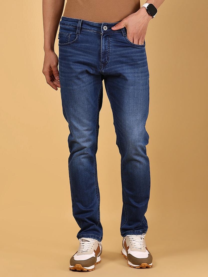 men solid mid rise slim fit jean