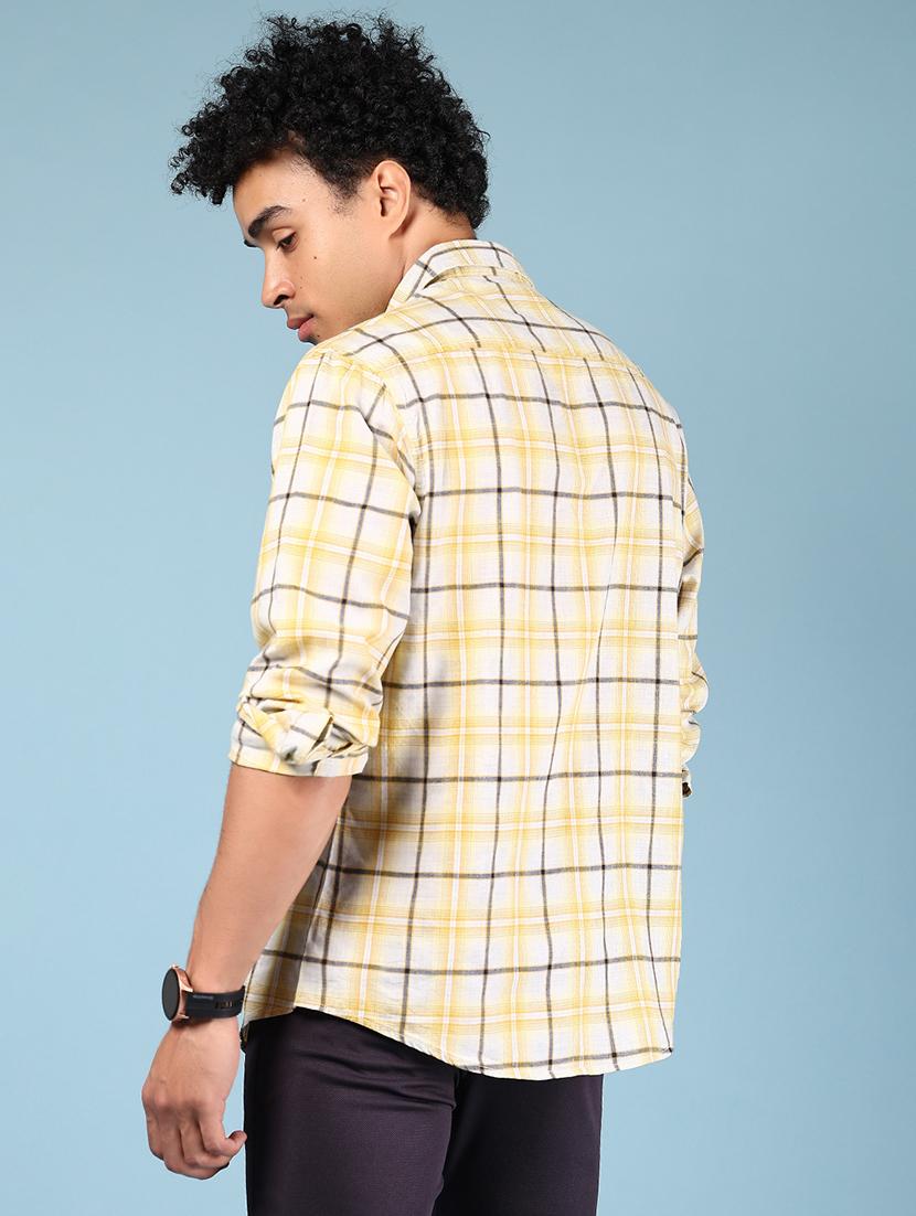 men checkered collared long sleeve shirt - 21872650 - Standard Image - 2