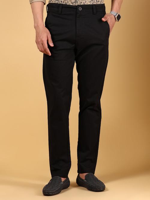 men solid md rise flat front casual chinos  - 21872658 -  Standard Image - 0