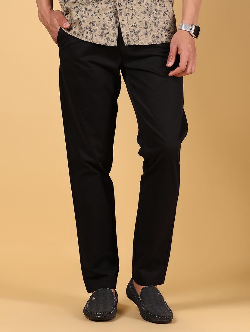 men solid md rise flat front casual chinos - 21872658 - Standard Image - 2