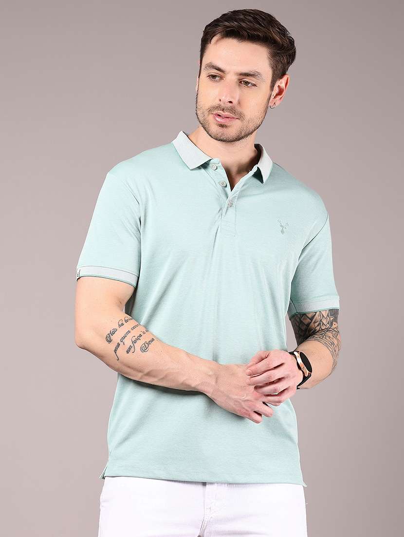 men solid short sleeve regular fit polo t-shirt