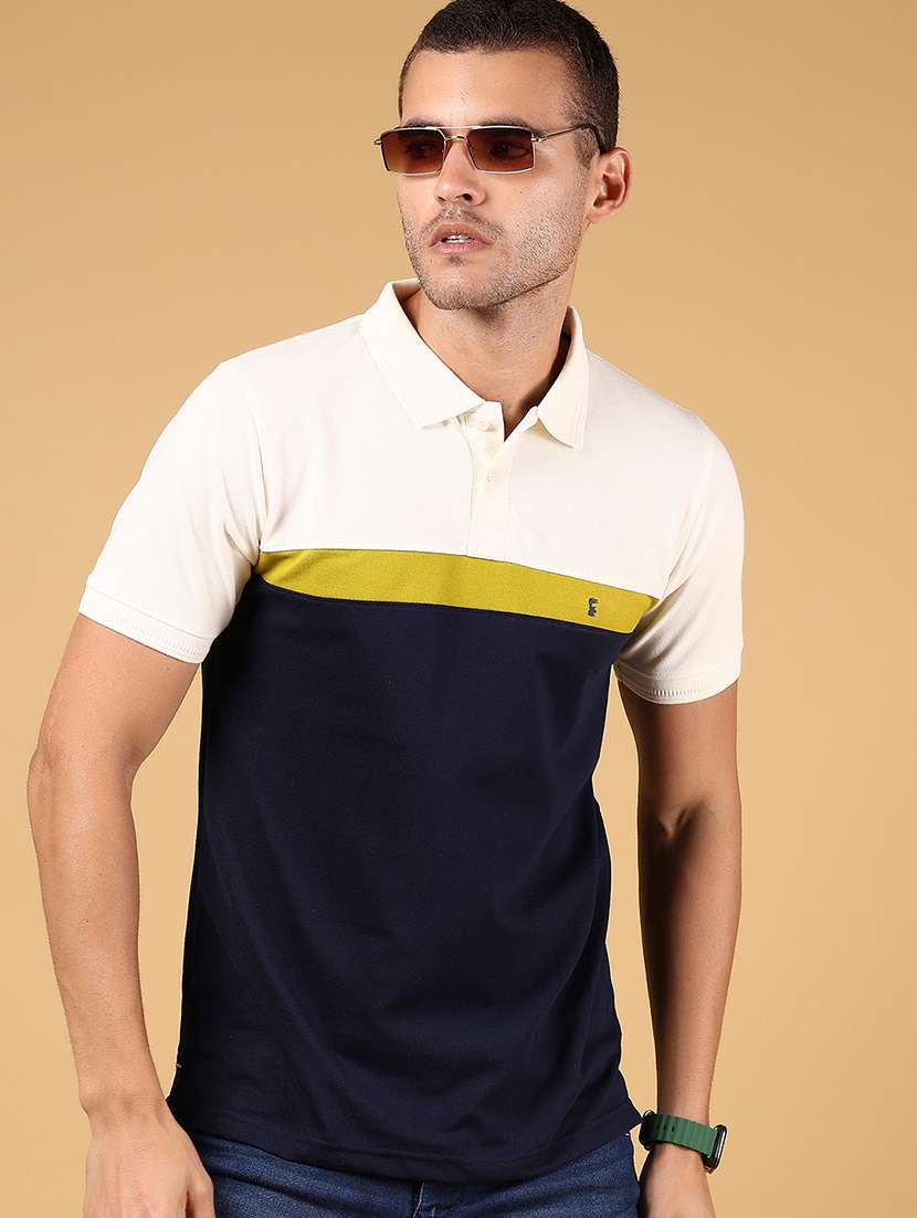 men color block short sleeve regular fit polo t-shirt - 21872666 -  Zoom Image - 0