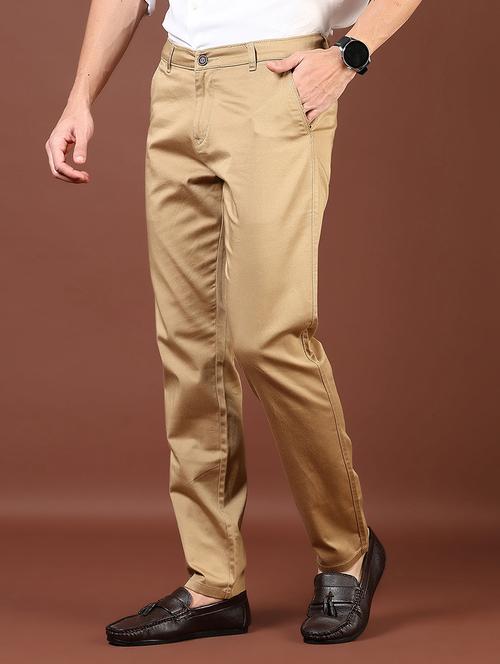 men solid md rise flat front casual chinos  - 21872677 -  Standard Image - 0