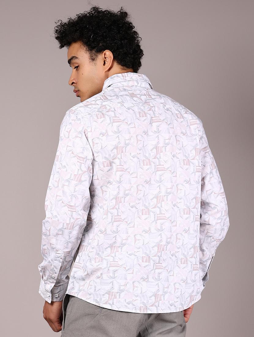 men printed collaerd long sleeve shirt - 21872736 - Standard Image - 2