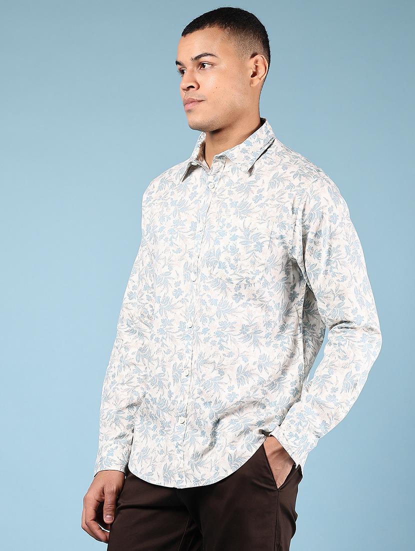 men printed collared long sleeve shirt - 21872738 - Standard Image - 2