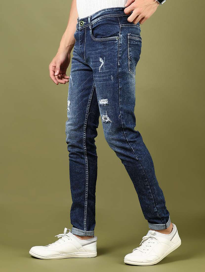 men's blue distressed slim fit jean - 21872745 -  Standard Image - 2