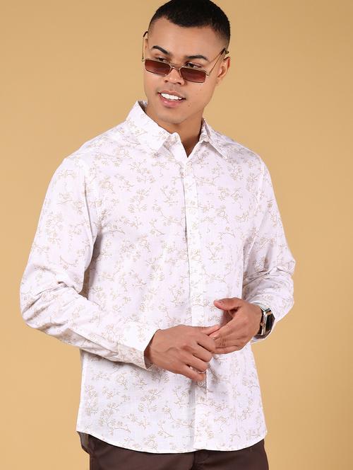 men printed long sleeve regular fit casual shirt - 21872757 - Standard Image - 0