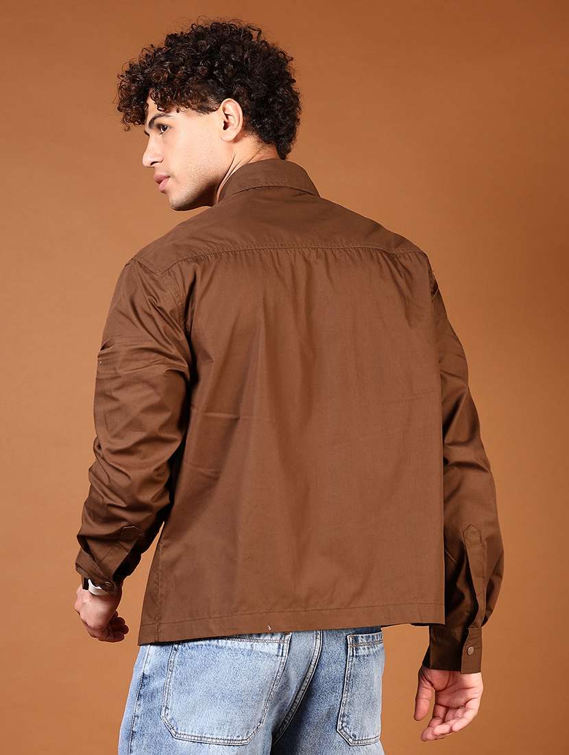 men solid collared long sleeve casual shirt - 21872759 -  Standard Image - 2