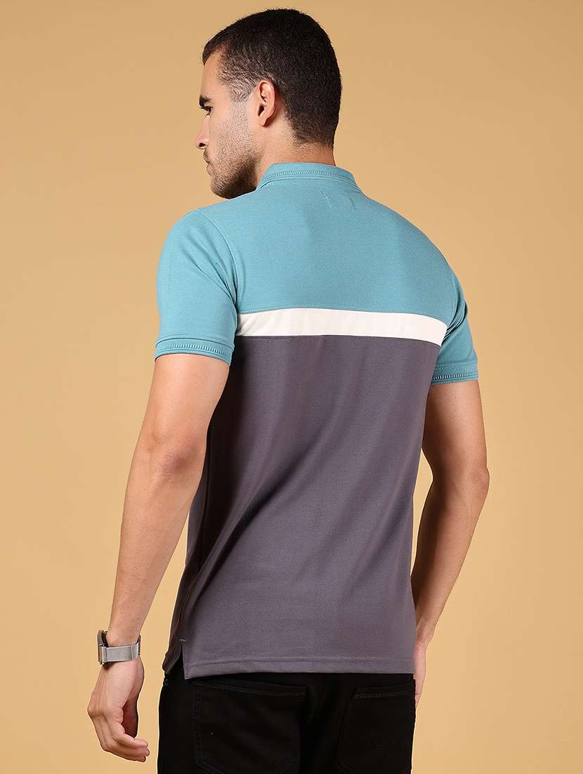men color block short sleeve regular fit polo t-shirt - 21872770 - Standard Image - 2