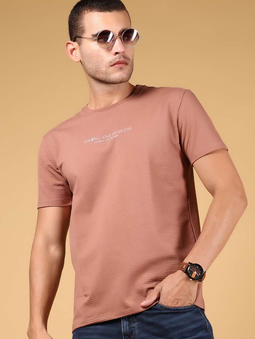 men chest print short sleeve regular fit t-shirt