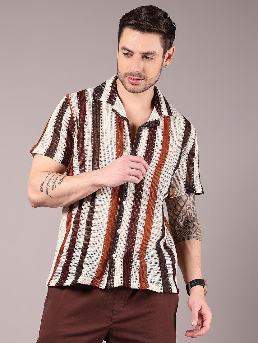 men self designed collaerd short sleeve shirt - 21872789 - Standard Image - 2