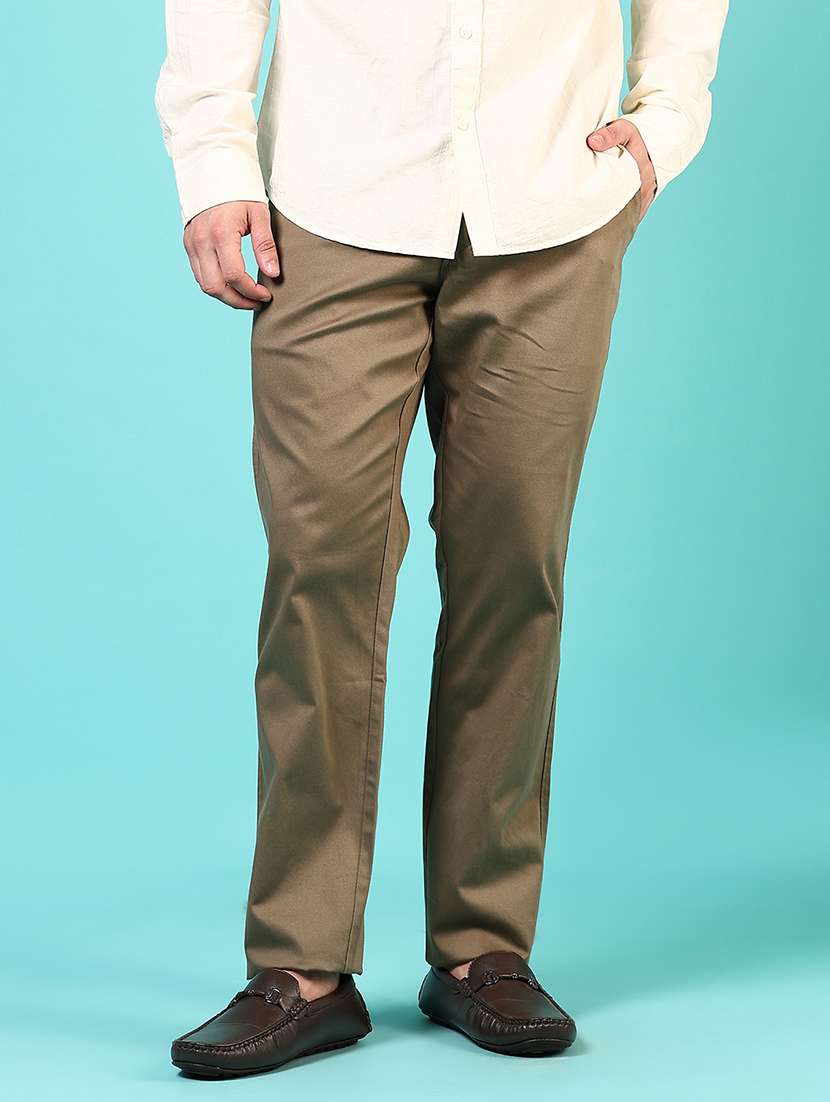 men solid mid rise casual chinos - 21872812 -  Standard Image - 2