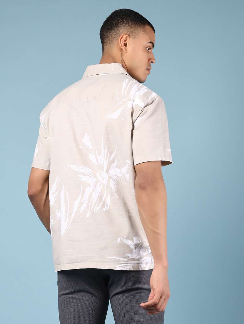 men printed short sleeve loose fit casual shirt - 21873012 -  Standard Image - 2