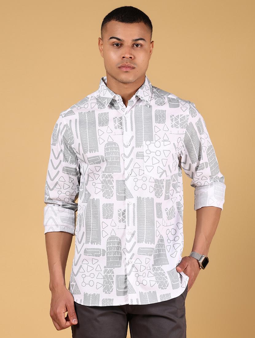 men printed long sleeve regular fit casual shirt - 21873032 -  Zoom Image - 0