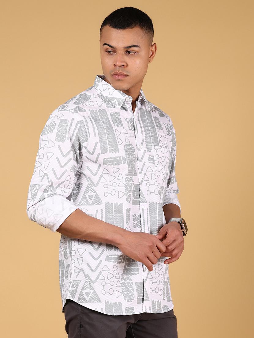 men printed long sleeve regular fit casual shirt - 21873032 - Standard Image - 2