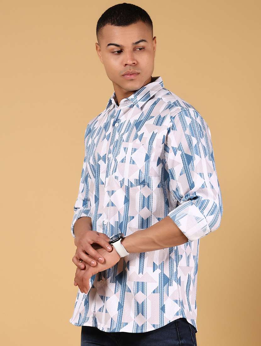 men printed long sleeve regular fit casual shirt - 21873033 -  Standard Image - 2