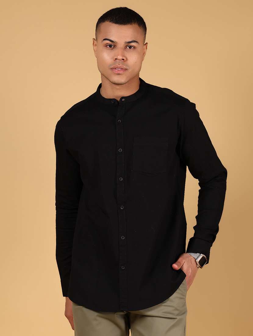 men solid long sleeve regular fit casual shirt - 21873081 - Standard Image - 2