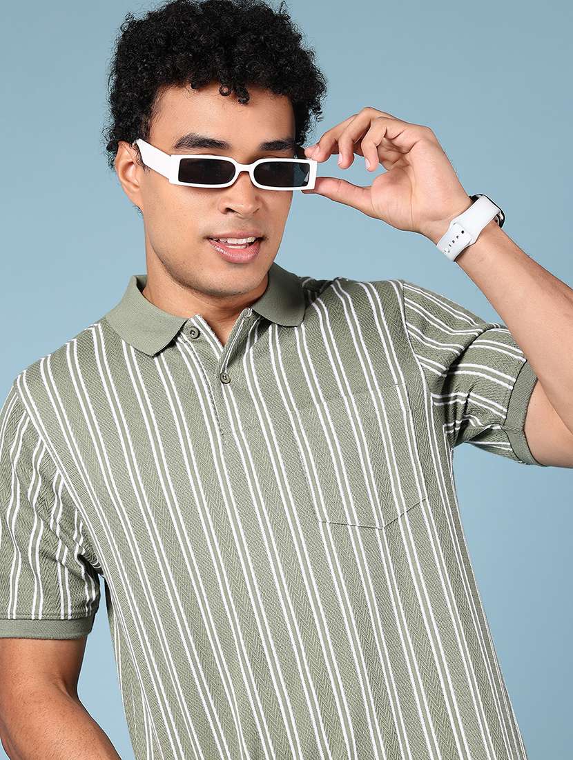 men striped short sleeve regular fit polo t-shirt - 21873085 -  Standard Image - 2