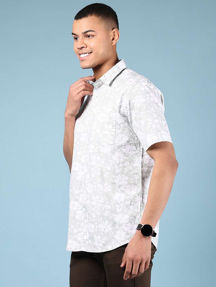 men printed short sleeve regular fit casual shirt - 21873097 -  Standard Image - 2