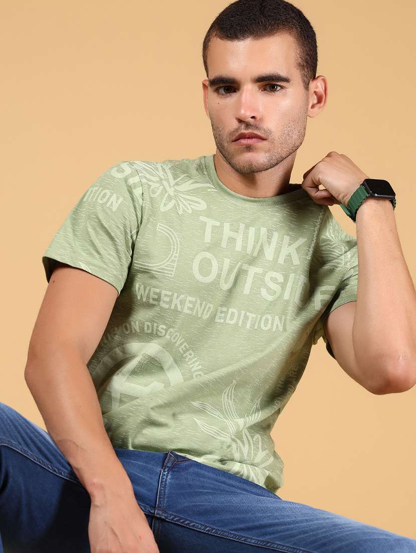 men printed short sleeve regular fit t-shirt - 21873115 -  Standard Image - 2