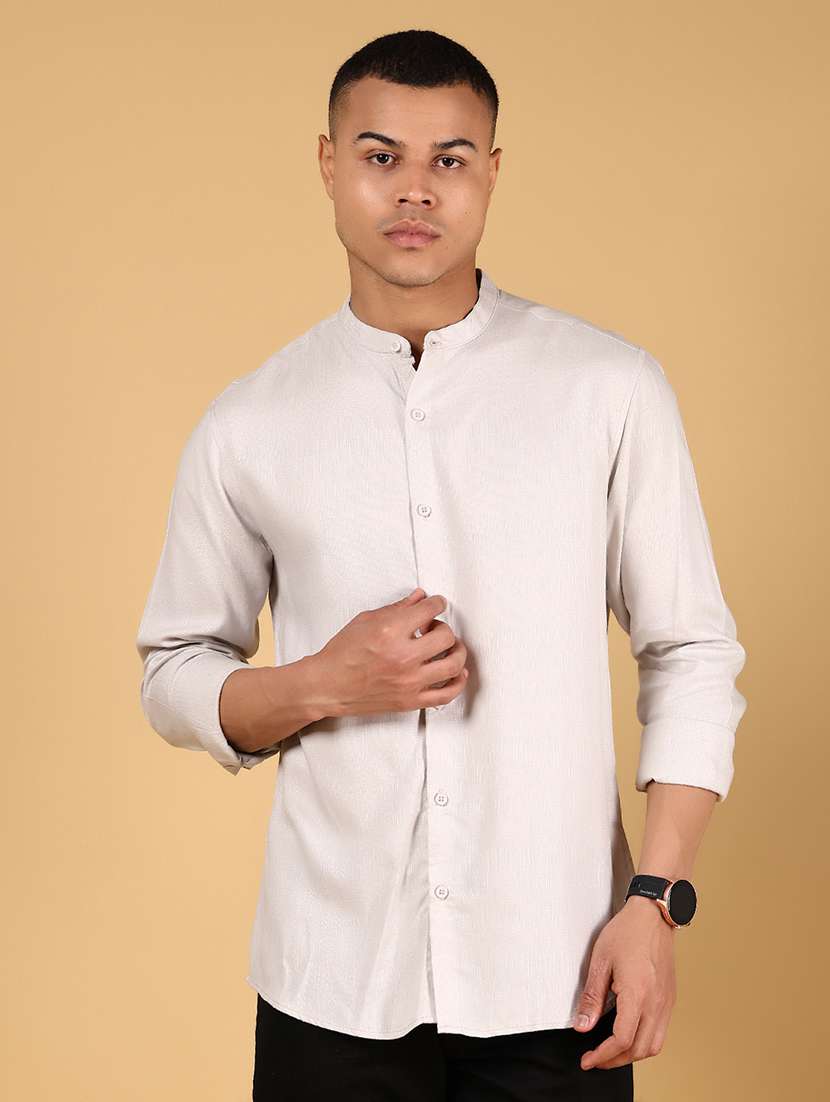men solid long sleeve regular fit casual shirt - 21873116 - Standard Image - 2