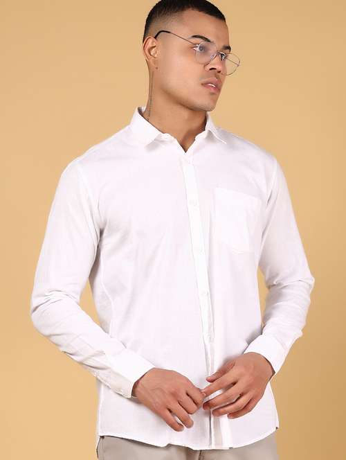 men solid long sleeve regular fit casual shirt - 21873120 -  Standard Image - 0