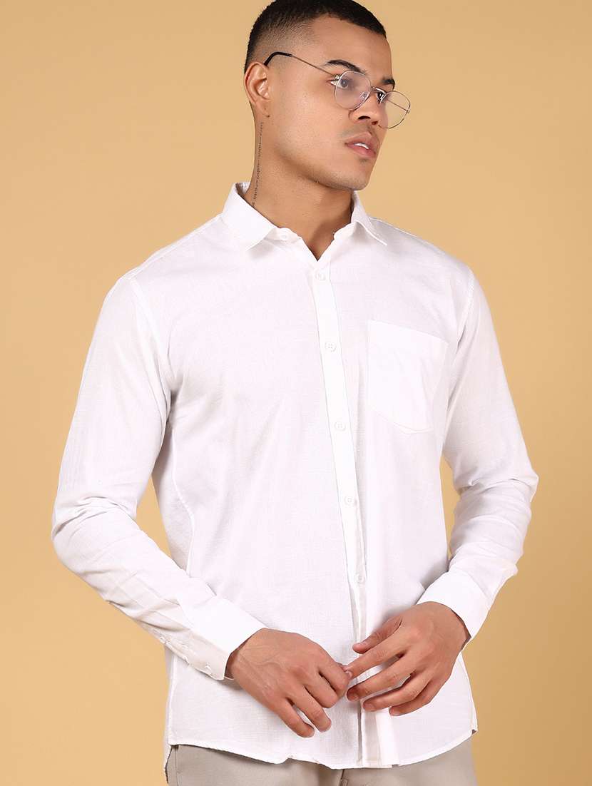 men solid long sleeve regular fit casual shirt - 21873120 -  Zoom Image - 0