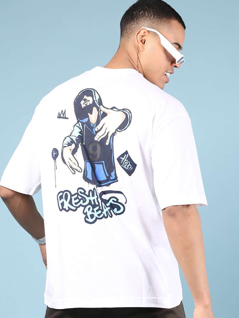 white cotton back print tshirt - 21873144 -  Standard Image - 2