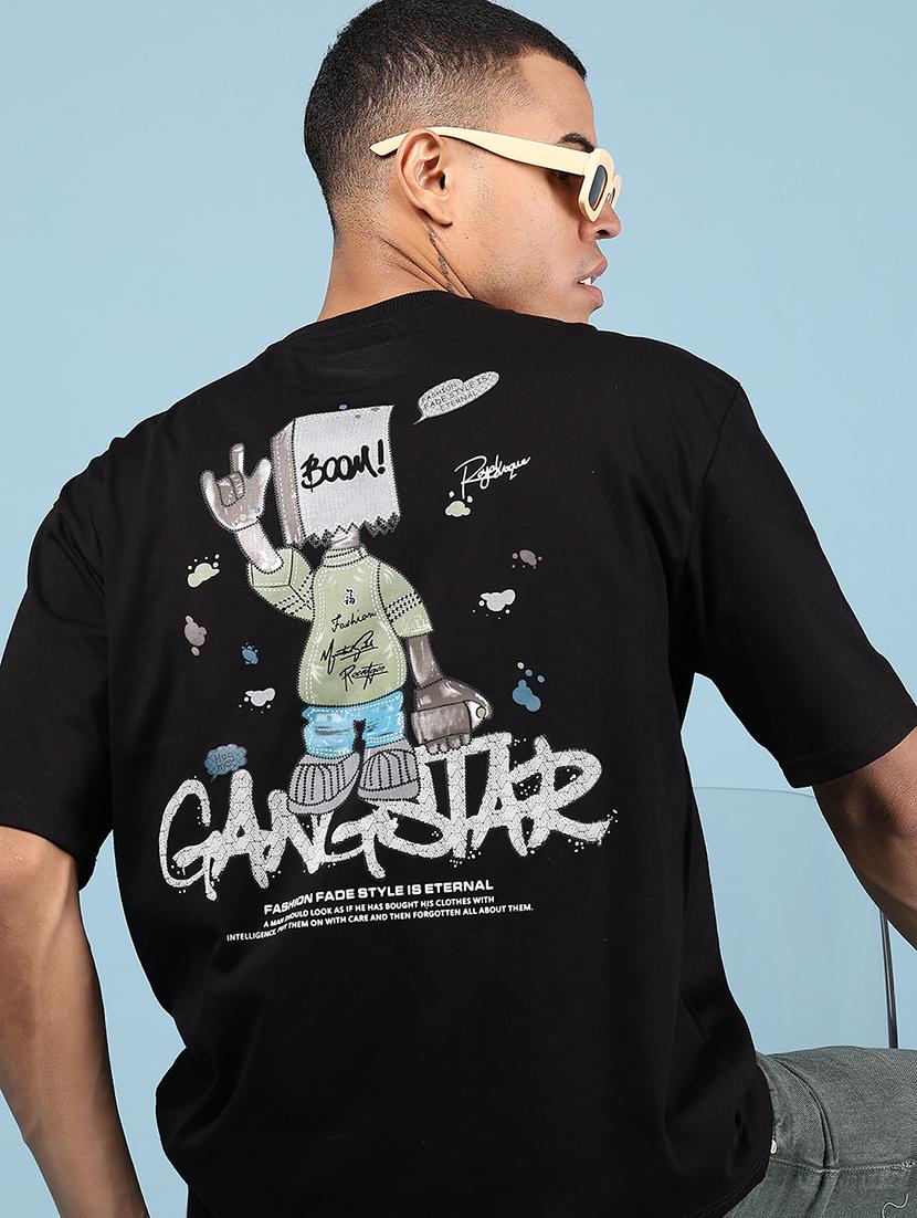 men front & back print round neck regular fit t-shirt - 21873147 - Standard Image - 2