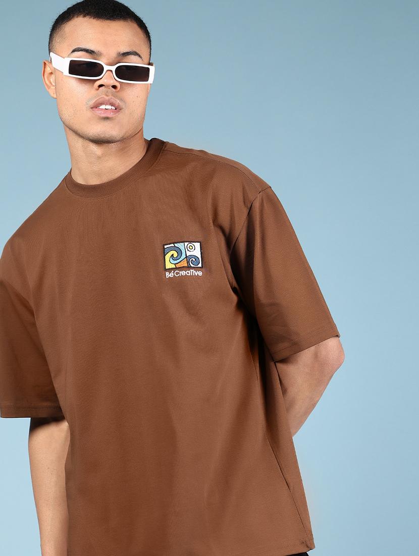 brown cotton back print tshirt - 21873149 - Standard Image - 2