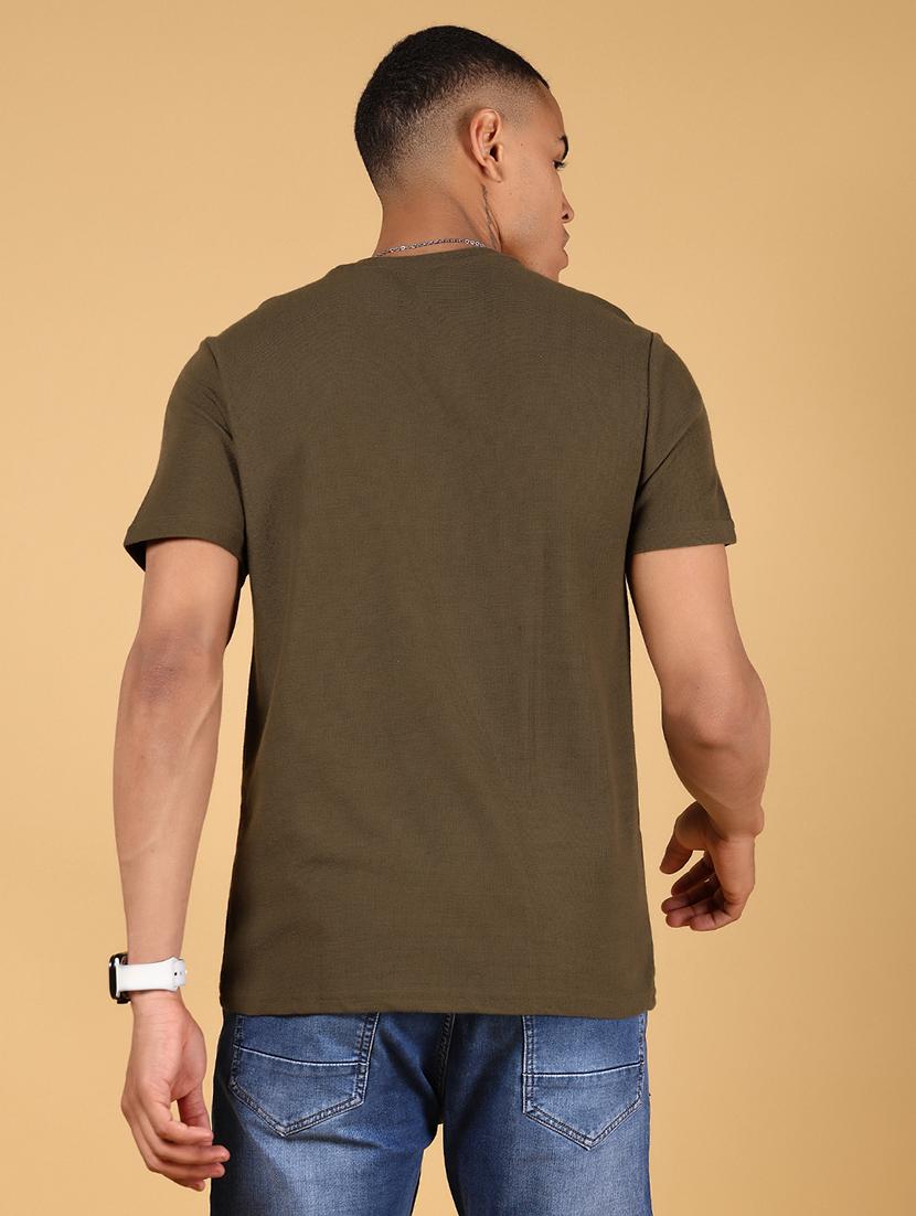 olive cotton chest print tshirt - 21873153 - Standard Image - 2
