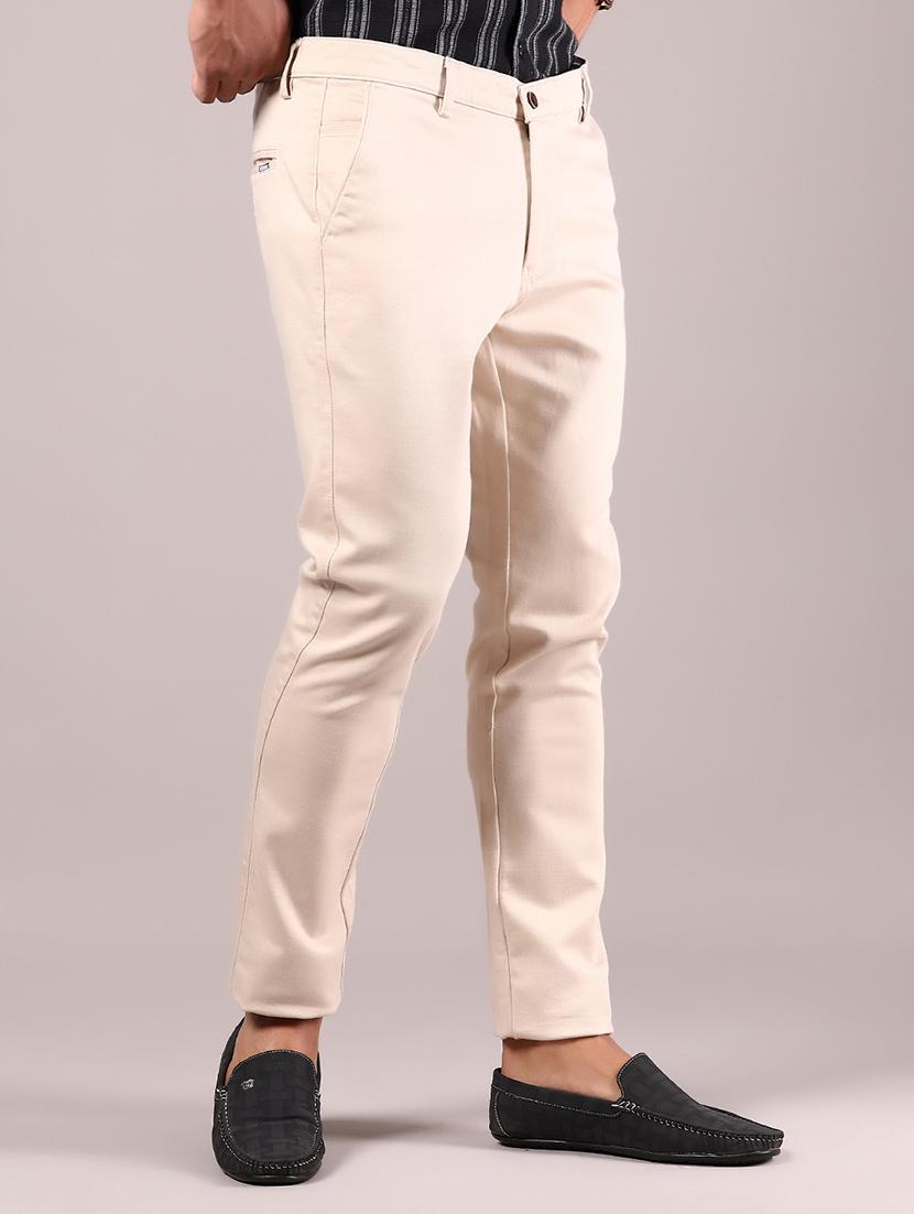 men solid md rise flat front casual chinos - 21873203 - Standard Image - 2