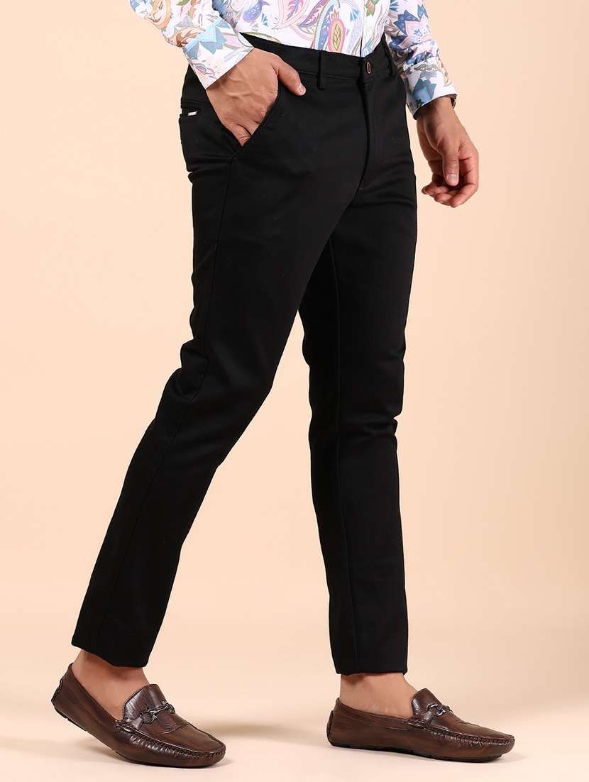 men solid md rise flat front casual chinos  - 21873204 -  Standard Image - 2