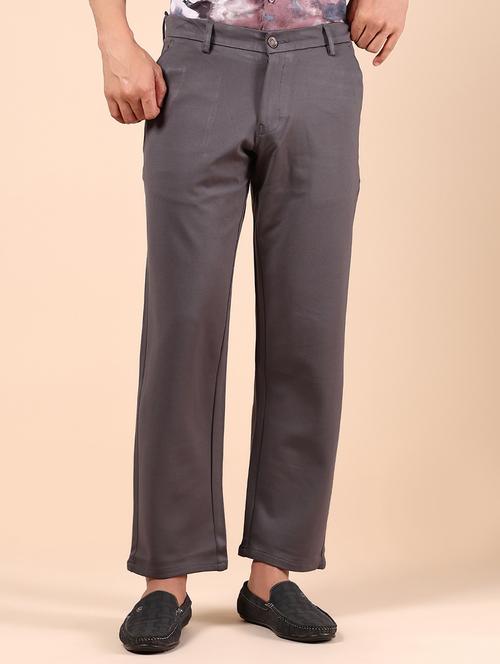 men solid md rise flat front casual chinos  - 21873209 -  Standard Image - 0