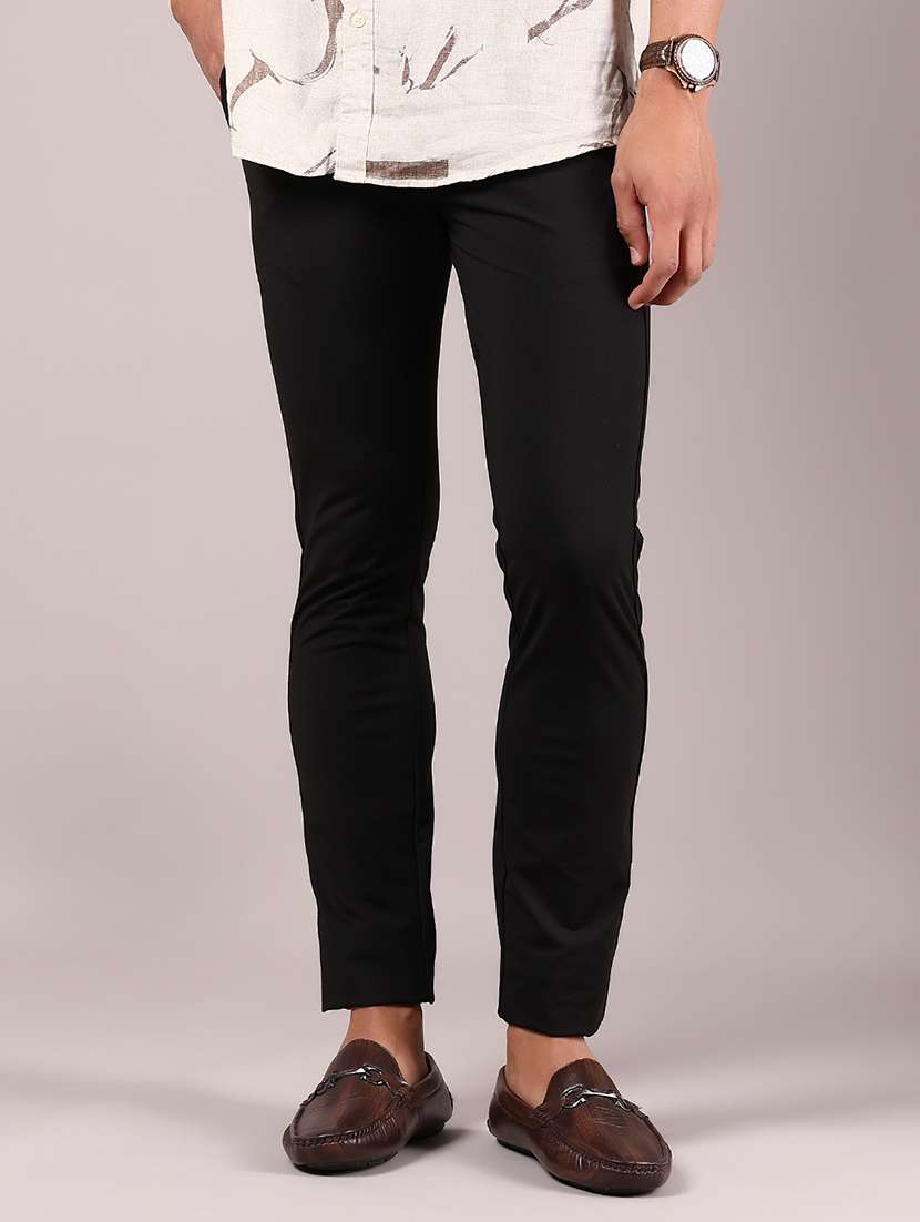 men solid md rise casual chinos - 21873309 - Standard Image - 2