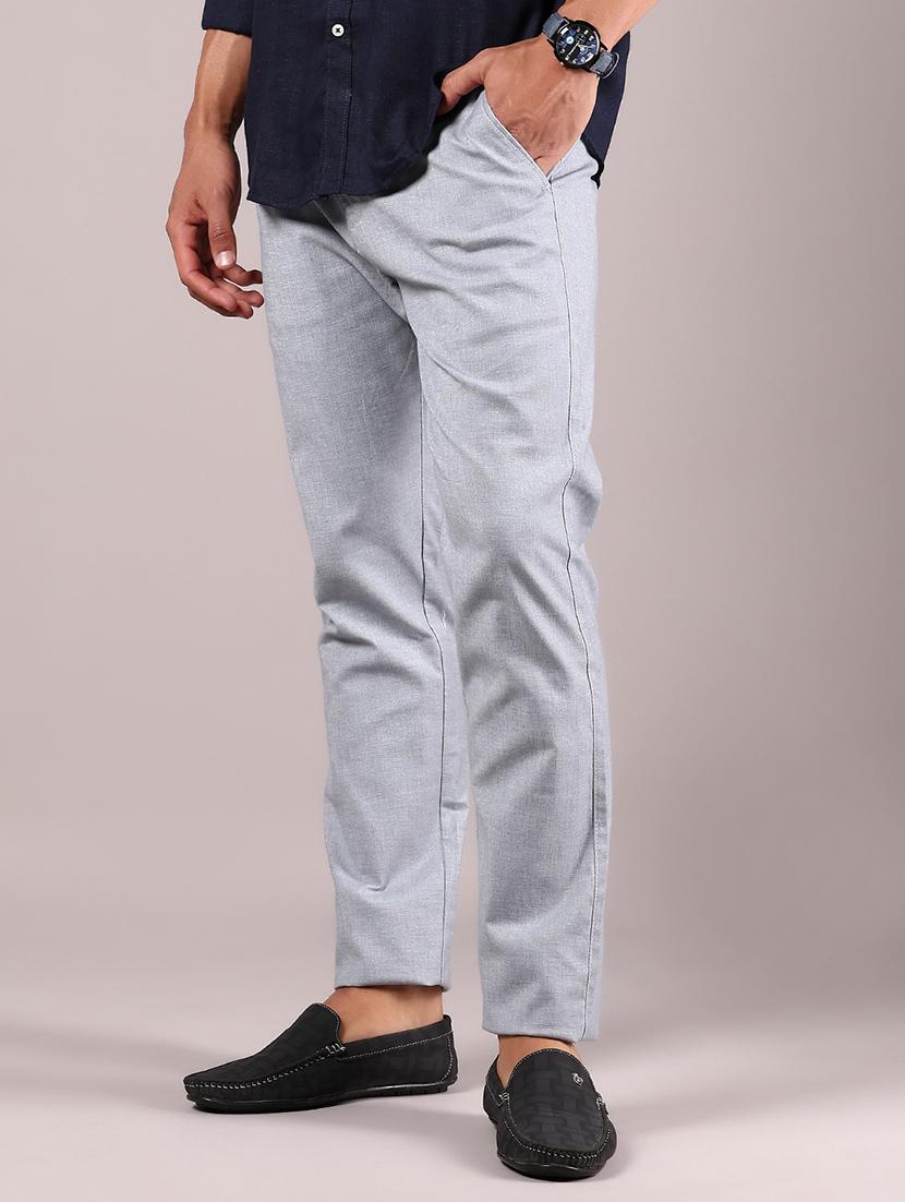 men solid md rise casual chinos - 21873312 - Standard Image - 2