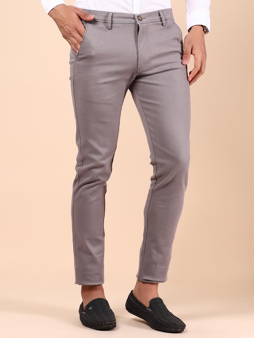 men solid md rise casual chinos - 21873315 - Zoom Image - 0