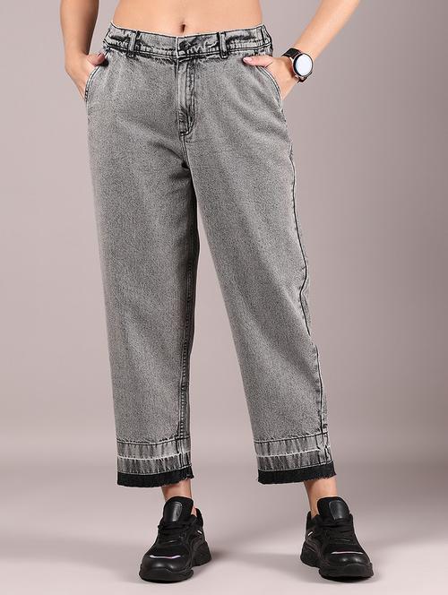 women grey solid mid rise mom fit jean - 21873317 -  Standard Image - 0